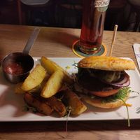 Greenforce Burger and Innovator beer at Giesinger Bräu in Munich