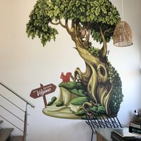 Gorgeous artwork inside  at Terre Vegane in Rixheim