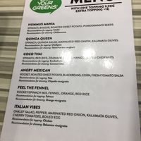menu (Sept 2017) at Eat Your Greens in Helsinki
