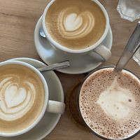 Cappuccinos(oat milk) including one decaf (was one of the best decaf I’ve had)  at Paledo in Hamburg