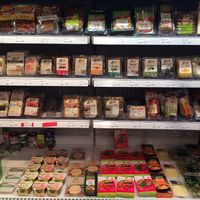 Many types of tofu, many meat substitutes, and other vegan essentials  at Fischer Mühle BioMarkt  in Fellbach