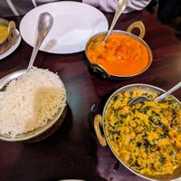 Saag chole and sweet potato masala at Himchuli in Denver