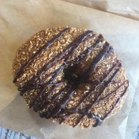 Samoa donut  at Sugar Shack Donuts & Coffee in Midlothian