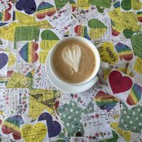 Coconut coffee (hot)  at The Note Coffee in Hoi An