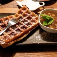 Vegan waffles at Pferdestall in Borkum