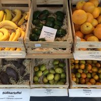Bananas, avocados, oranges, sweet potatoes, lemons, and clementines  at Fellbacher Weltladen  in Fellbach