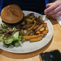 Vegan burger main at The Old Bridge Inn in Aviemore