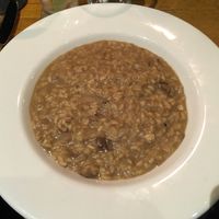 Cep risotto with white truffle oil & aged balsamic at The Old Bridge Inn in Aviemore