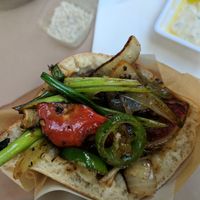 Red - tomato and onion pita at Miznon - HaNehoshet in Tel Aviv