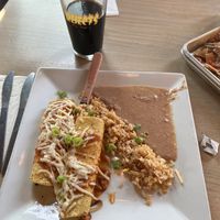 Enchiladas and a local brew   at Diego's in Newport