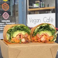 The B.L.T. Wrap with avocado and spinach added at Vegetalien in Beacon