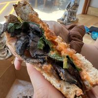 Inside of mushroom sandwich   at Vegetalien in Beacon