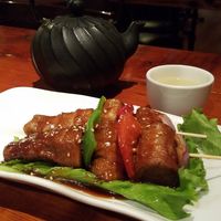 Mock meat skewers at LuAnne's Wild Ginger - Franklin in Brooklyn