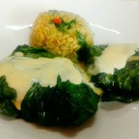 Chard rolls at Agape Restaurante Vegetariano in Cochabamba
