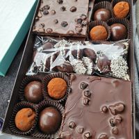 Custom vegan assorted chocolates. at Bridge Street Chocolates in Phoenixville
