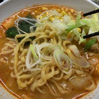 Spicy Ramen with handmade noodles at Gyoza no Umechan in Nikko