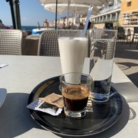 Coffee with rice milk at Caffe Teater in Piran