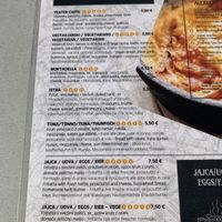 Menu at Caffe Teater in Piran