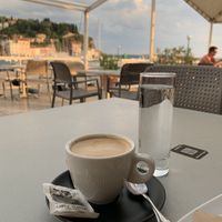 Coffee with Rice Mylk  at Caffe Teater in Piran
