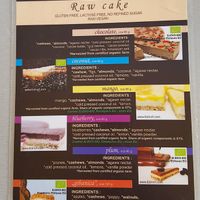 Raw cake menu at Caffe Teater in Piran