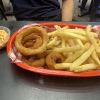 Onion rings and fries  at Lord of the Fries in Surfers Paradise