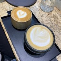 Oat milk flat white and latte   at VanFruct Campineanu in Bucharest