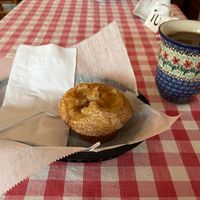 Apple muffin and coffee at Auntie Cathie's Kitchen in Agawam