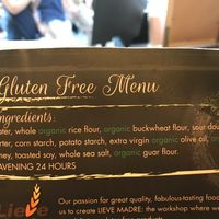 Gluten free, vegan crust ingredients at Pizza in Trevi in Rome