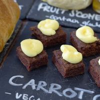 Vegan carrot cake at Roots at Roots in Edinburgh
