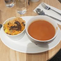 Soup and small salad bowl! at Roots in Edinburgh