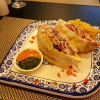 falafel and humus in pita at Prime Grill Mediteranean Restaurant in Yangon