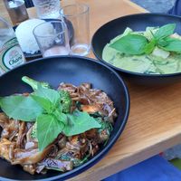 Noodles and green curry at Chang Ba Thai Restaurant in Haifa
