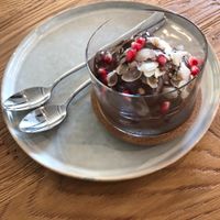 Raw chocolate mousse at Cafe Parallel 43 in Sofia