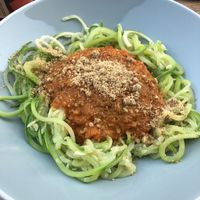 Zucchini noodles at Cafe Parallel 43 in Sofia