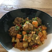 Lentil and bulgar “meat” balls at Cafe Parallel 43 in Sofia