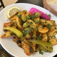 Spicy potato dish #Veganuary at Niedaleko Damaszku in Warsaw