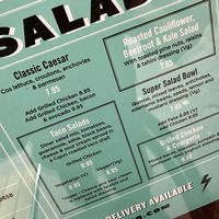 menu at The Diner - Covent Garden in London