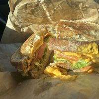 Vegan ham and cheese so good!!!  at Mudgie's in Detroit