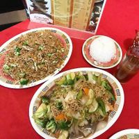 Chow mien, fried rice and white rice. at Jeon San in La Paz