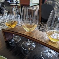 Flight of Orange Wines at Strange Town in Milwaukee