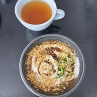 Vegan chili and Formula #20 anti viral tea  at Strange Town in Milwaukee