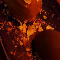 Chocolate ice cream and truffle. at Strange Town in Milwaukee