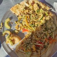 Very tiny drizzle of the cashew cream cheese. 😭 at River Rock Roasting Company in La Verkin