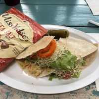  Chickpea salad on GF wrap  at River Rock Roasting Company in La Verkin