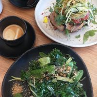 Avo on toast and the greens dish at FacePlant in Geelong