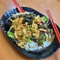 Olive vegetable knife cut noodles at Yi Xin Vegetarian 一心素食 in Central Singapore