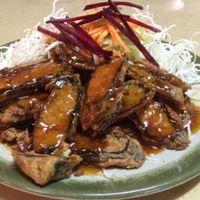 mock fish  at Yi Xin Vegetarian 一心素食 in Central Singapore