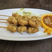 Satay chicken skewers at Yi Xin Vegetarian 一心素食 in Central Singapore