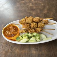 Satay skewers  at Yi Xin Vegetarian 一心素食 in Central Singapore