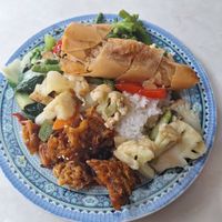 Economic rice plate - picked from buffet at Yi Xin Vegetarian 一心素食 in Central Singapore